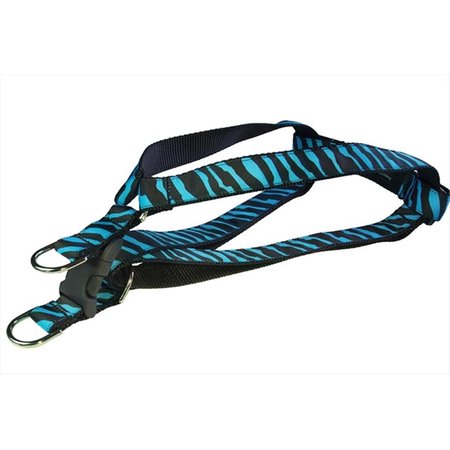 FLYFREE ZEBRA-TURQUOISE-BLK.4-H Zebra Dog HarnessTurquoise & Black Large FL685365